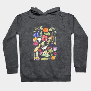 colorful vegetable ink and watercolor collection Hoodie